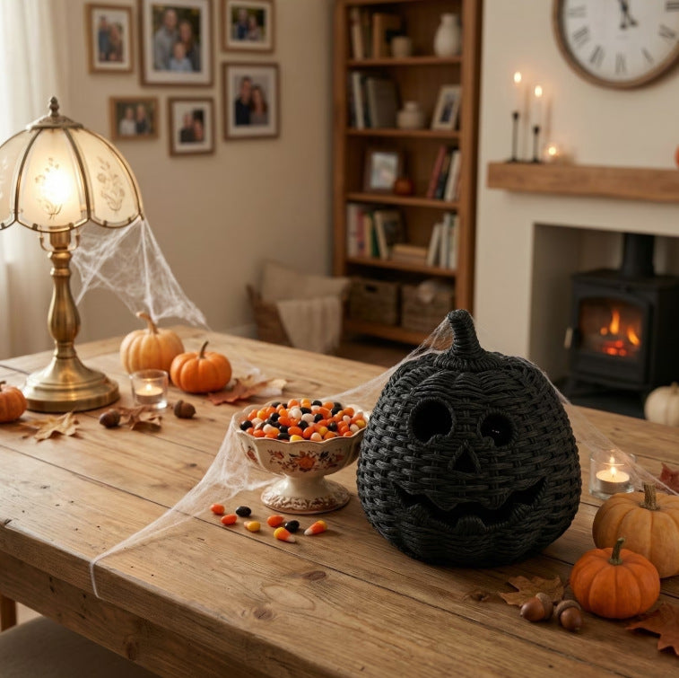 Halloween Resin Pumpkin Lantern Tabletop Decor