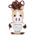 Handmade Crochet Horse Plush Positive Message Gift
