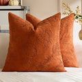 Fall Pillow Covers Chenille Embroidered Pumpkin Leaf