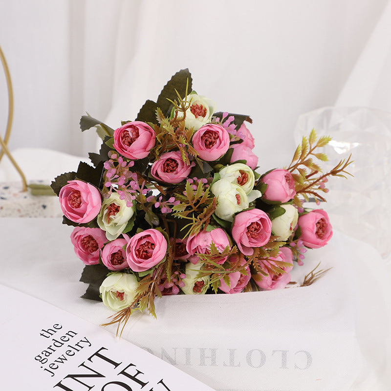 Valentine’s Day Mini Rosebud Faux Floral Bouquet Home Decor
