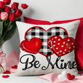 Valentine Linen Heart Throw Pillow Cover Romantic Sofa Decor