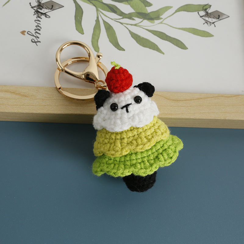 Handmade Crochet Animal Christmas Tree Keychain Holiday