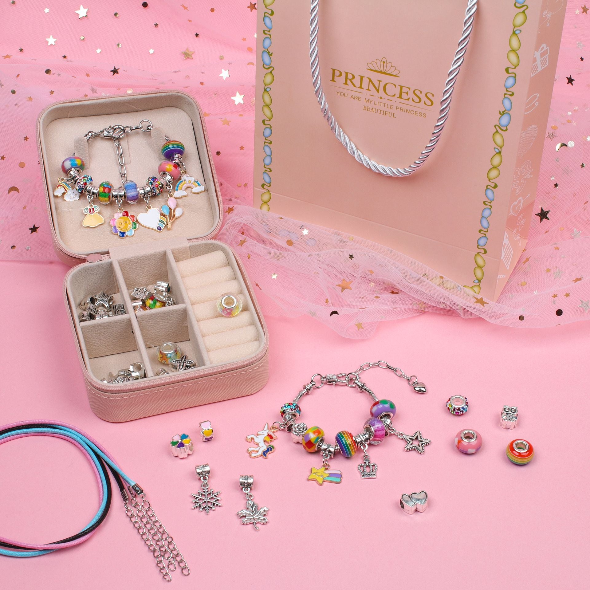 Girls DIY Charm Bracelet Jewelry Making Gift Set