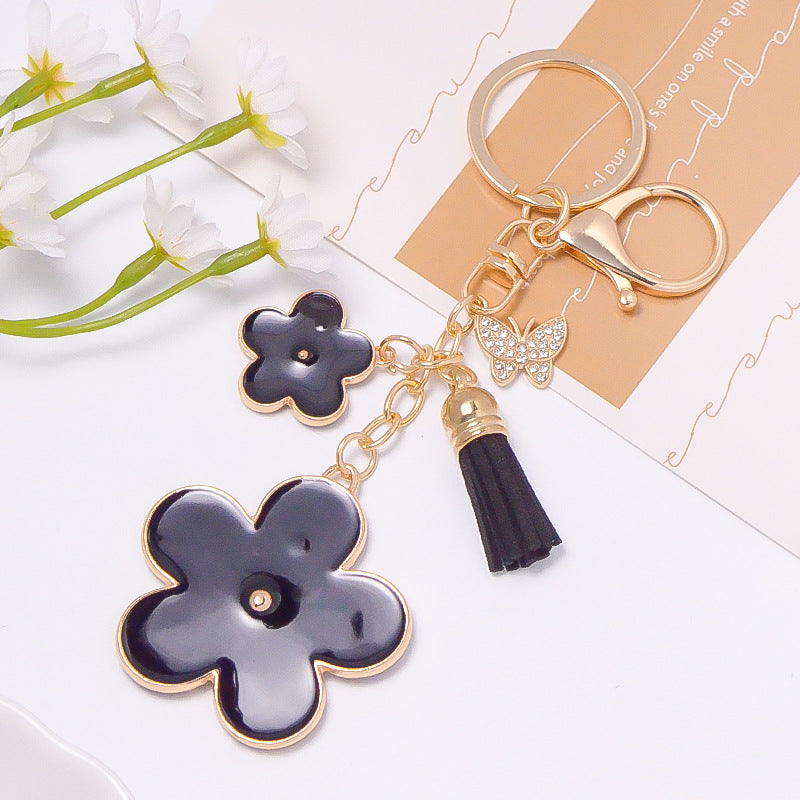 Butterfly Tassel Rhinestone Keychain Bag Charm Gift