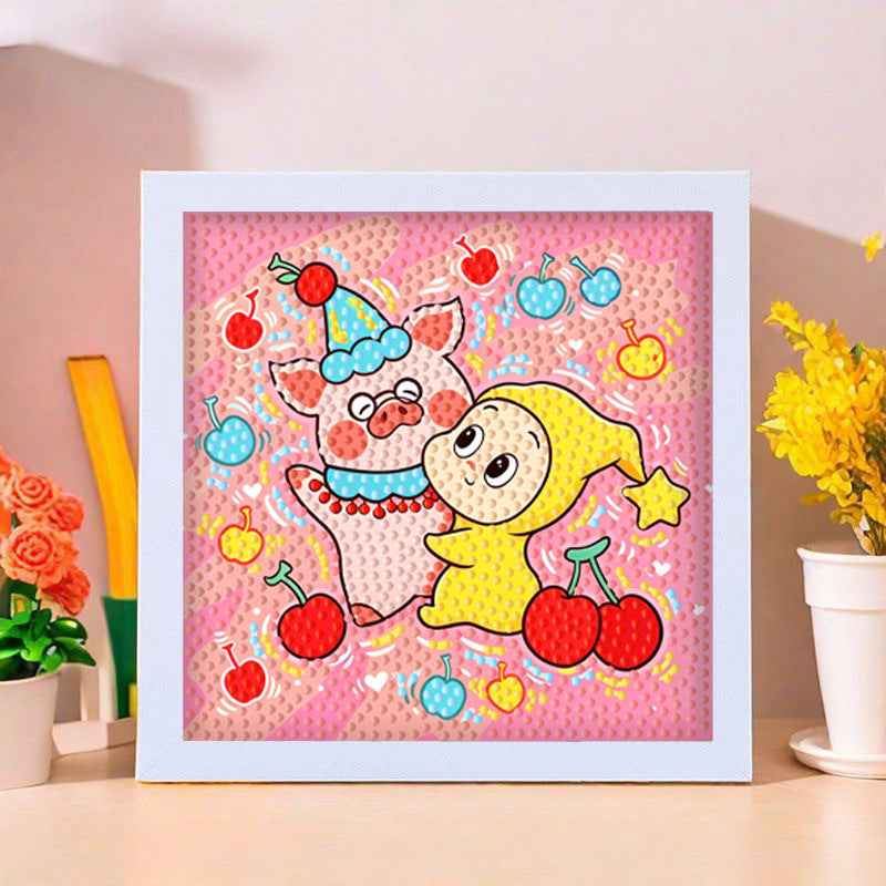 Diamond Painting Kit With Frame Cute Cartoon DIY Craft