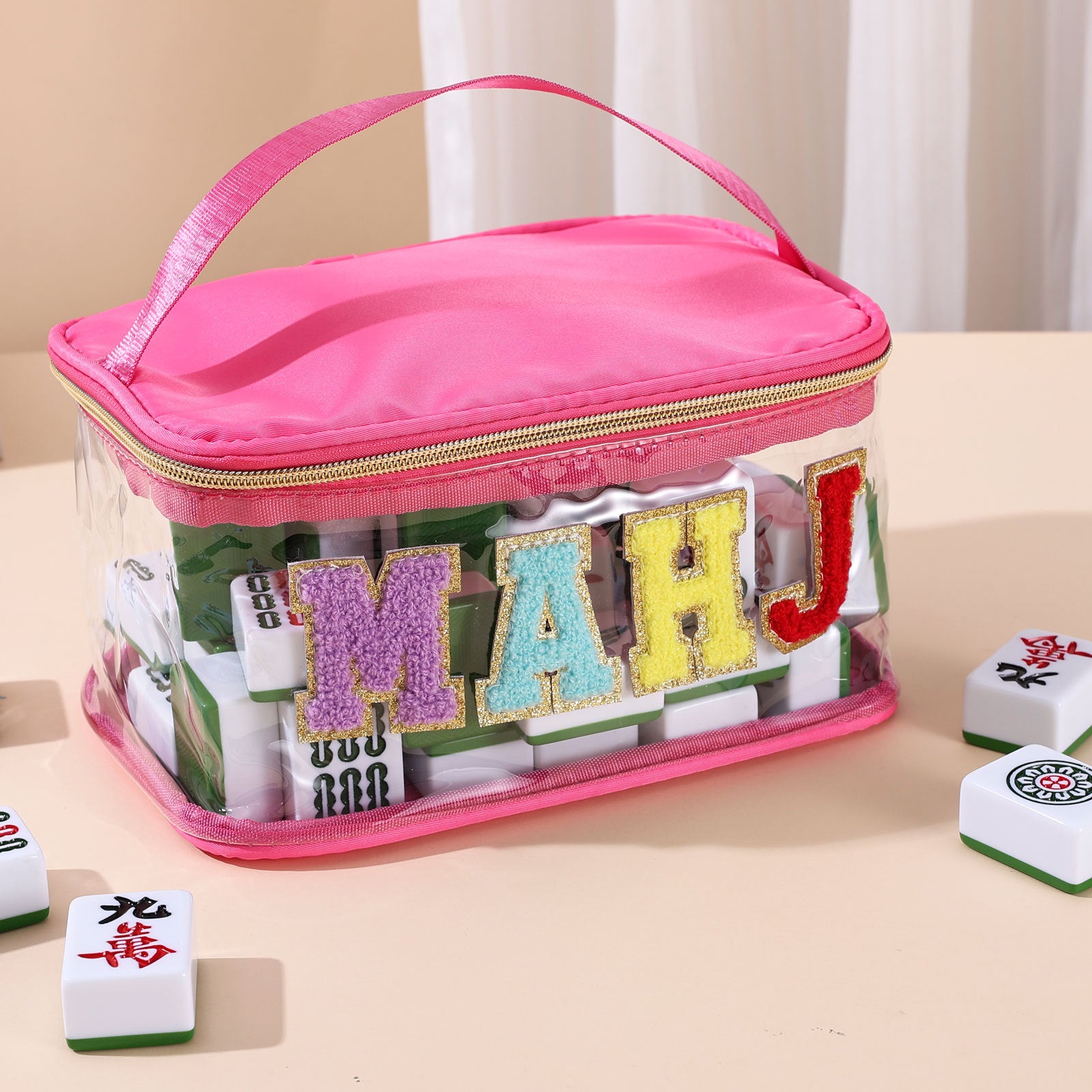 Transparent Mahjong Storage Bag Waterproof Cosmetic Organizer