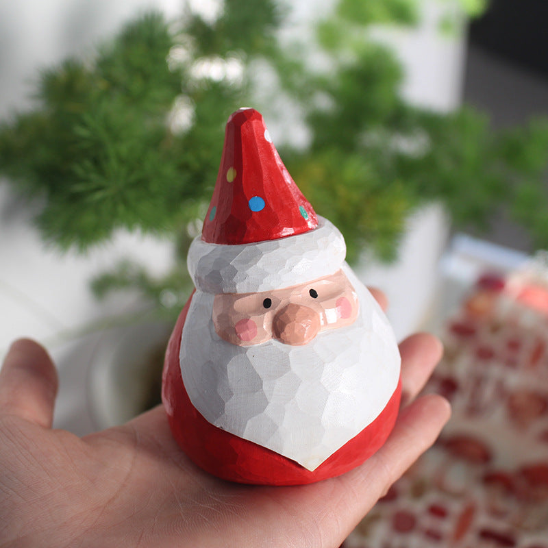 Cute Wood Christmas Figurine Holiday Tabletop Decoration
