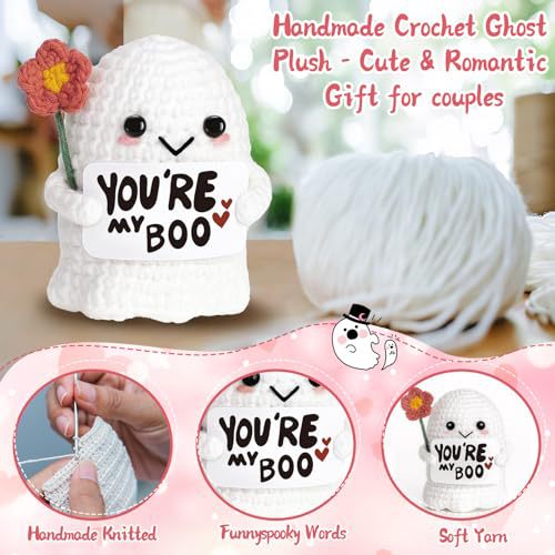 Handmade Crochet Ghost Plush Doll Halloween Gift Decor