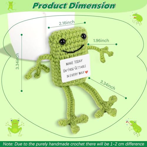 Handmade Crochet Frog Plush Cute Animal Gift Decor