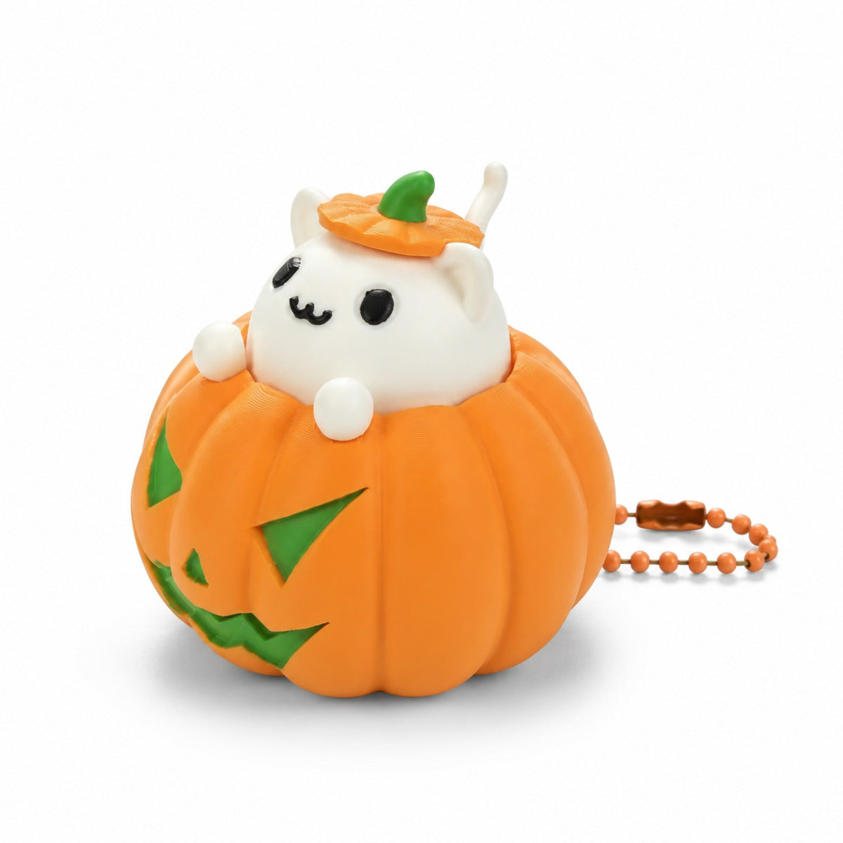 Halloween Pumpkin Cat Clicker Fidget Toy Stress Relief Keychain