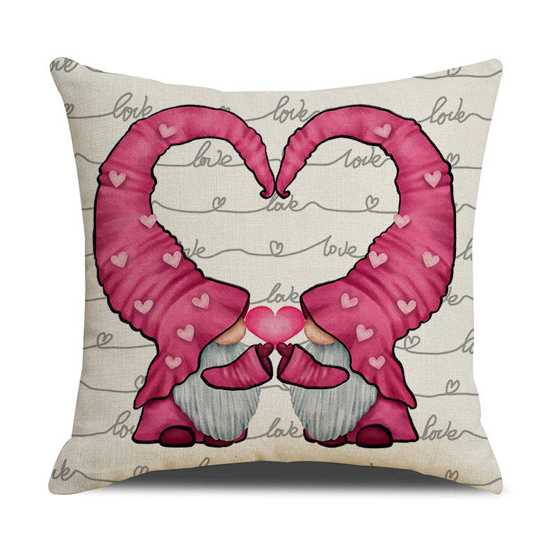 Valentine Heart Floral Linen Pillow Covers Romantic Home