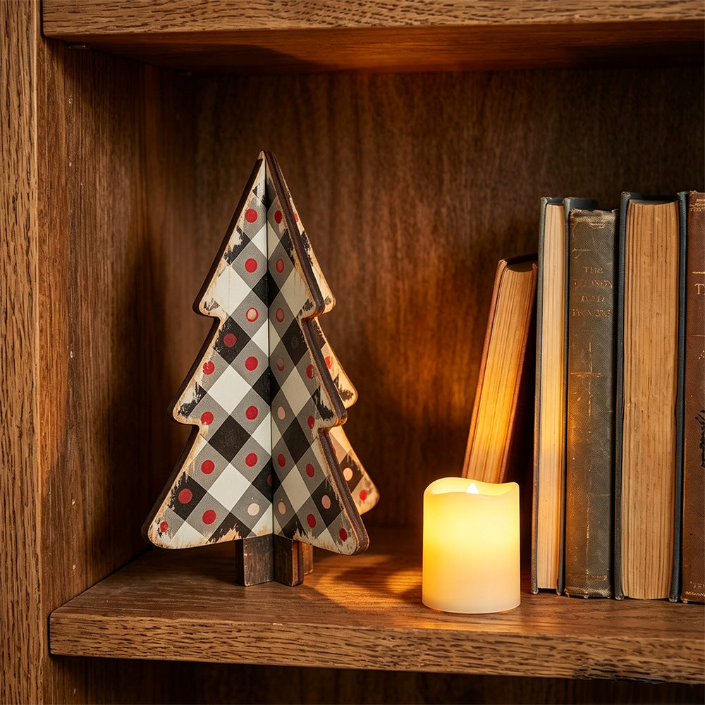 Wooden Christmas Tree Tabletop Holiday Decoration