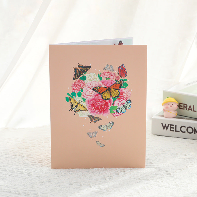 Valentines Day Flower Butterfly Greeting Card Romantic Gift