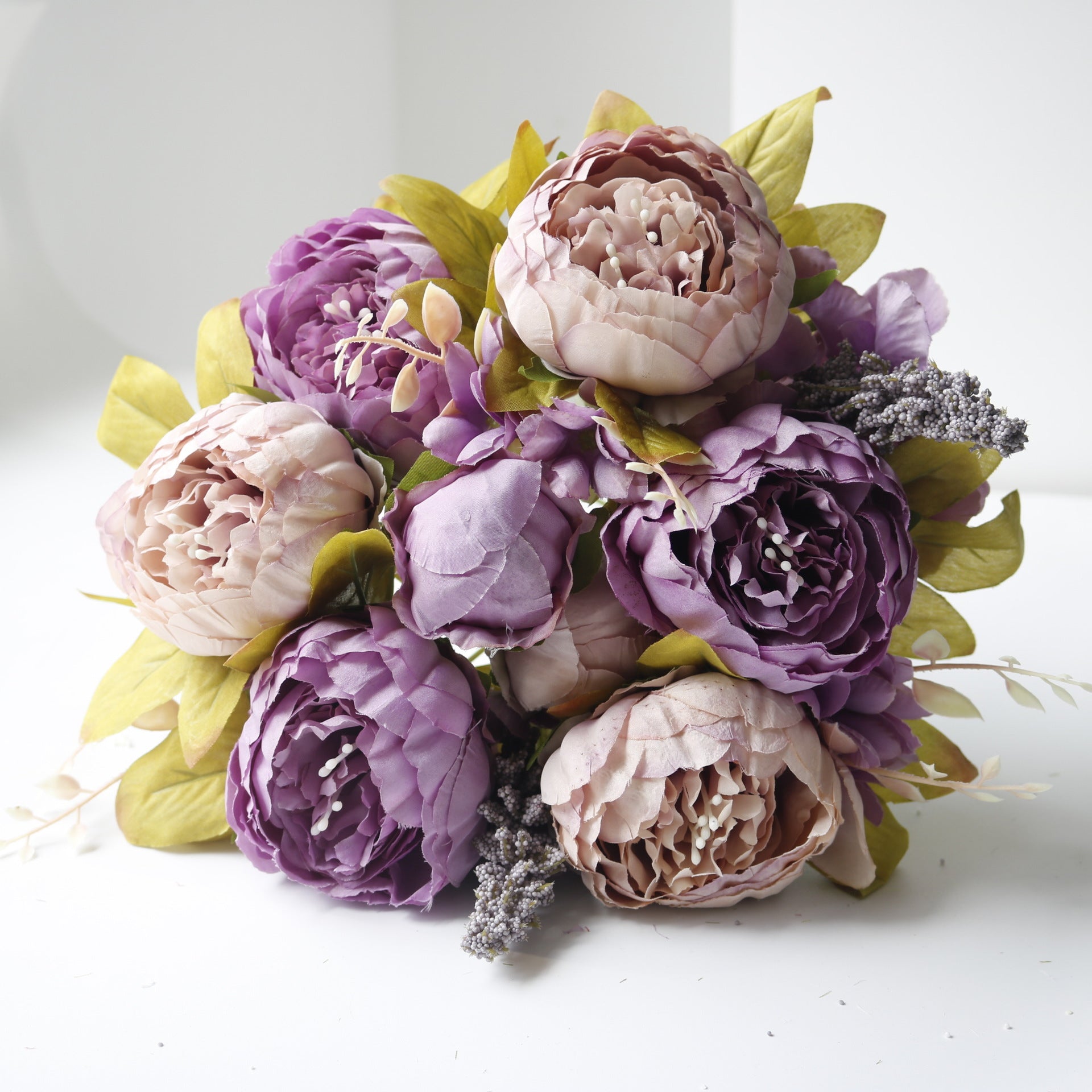 Valentine 13-Head European Faux Peony Autumn Flower Bouquet