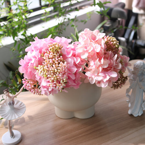 Artificial Hydrangea Carnation Bouquet Faux Flowers Decor