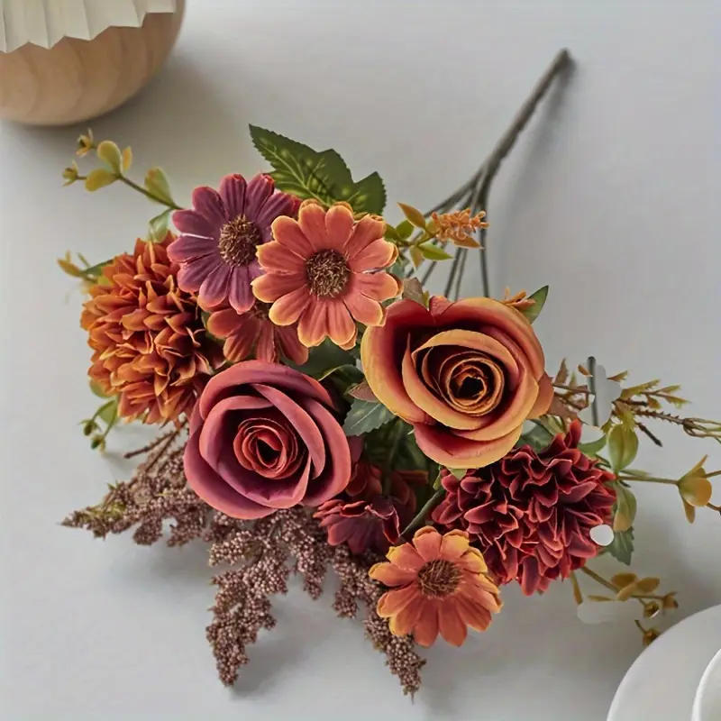 Artificial Floral Bouquet Rose Daisy Home Decor