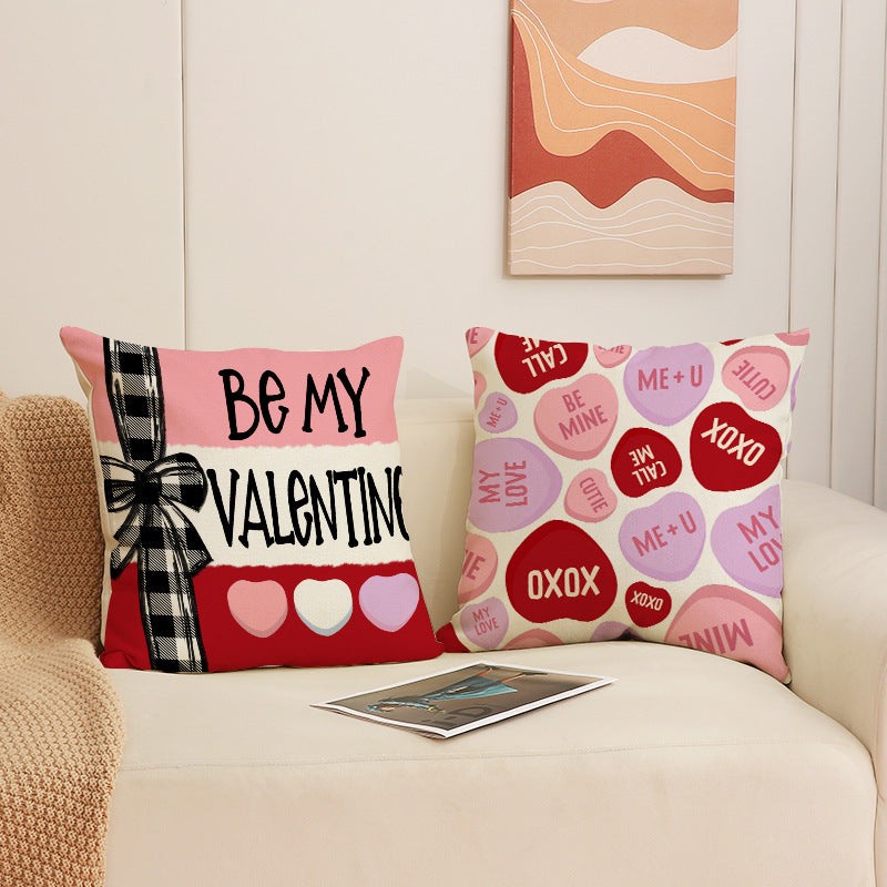 Valentine Candy Heart Pillow Covers Romantic Home Decor