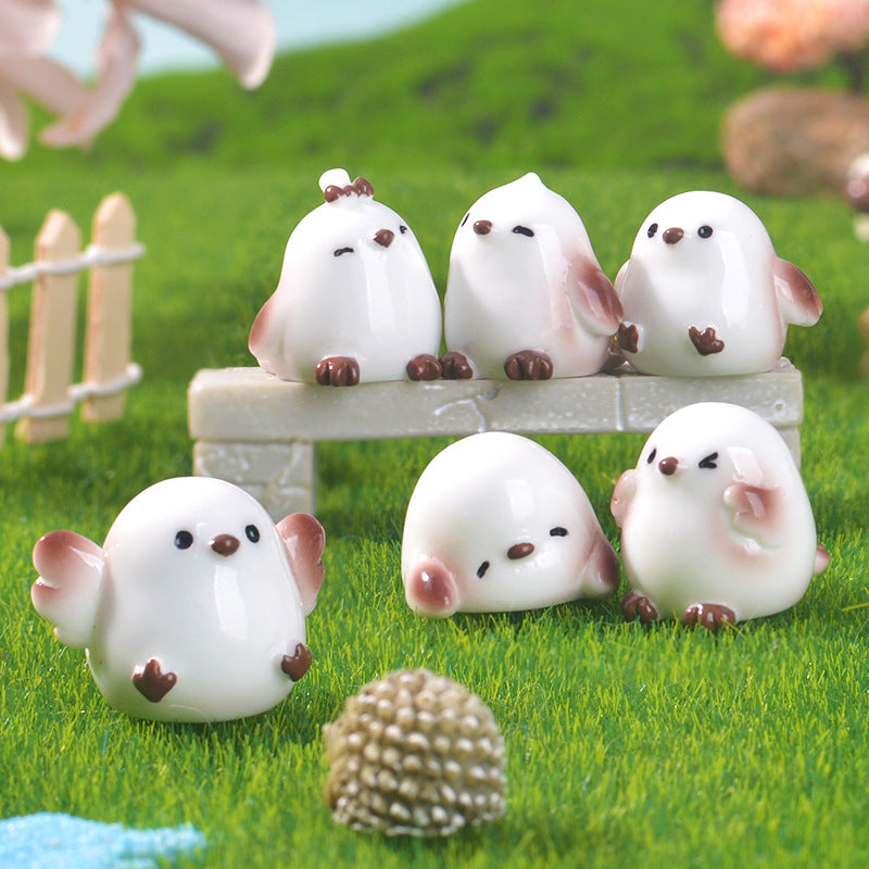 Resin Mini Bird Figurines Garden Decor Collectible