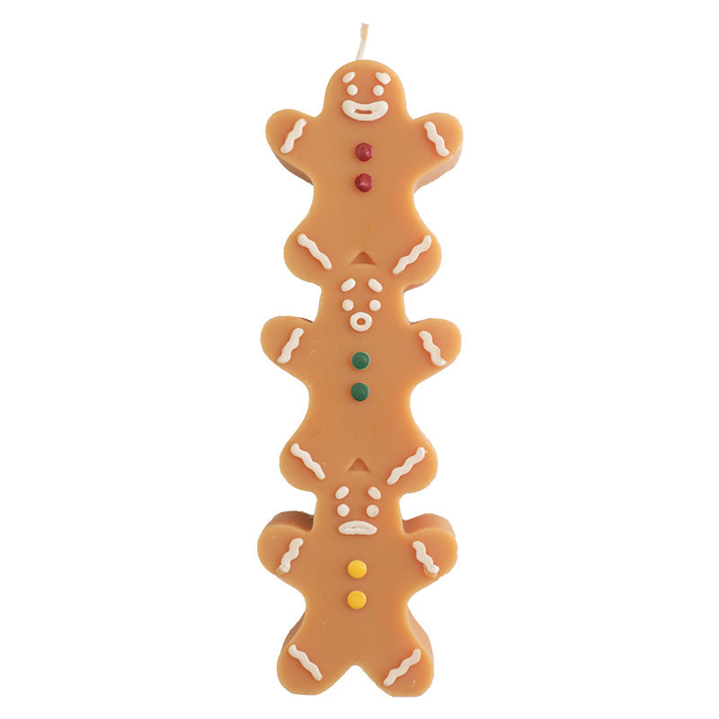 Christmas Gingerbread Man Shaped Scented Candle Holiday Decor