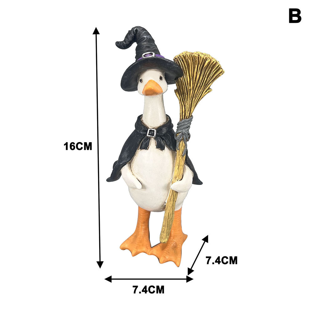 Resin Halloween Duck Figurine Seasonal Tabletop Decor
