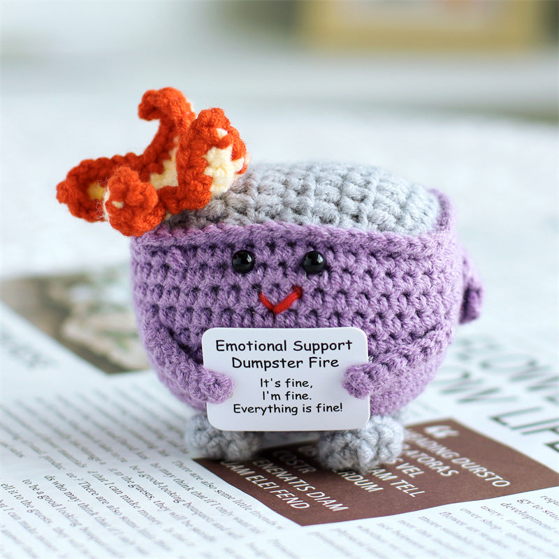 Crochet Mini Fire Extinguisher Plush Toy for Desk & Gifts