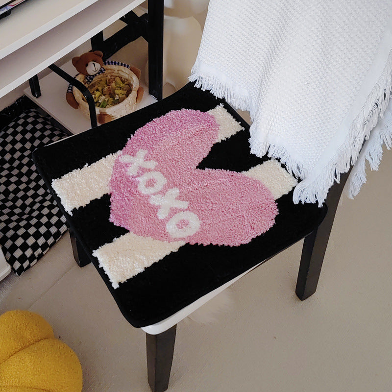 Heart Tufted Seat Cushion Valentine Decor Soft Chair Pad