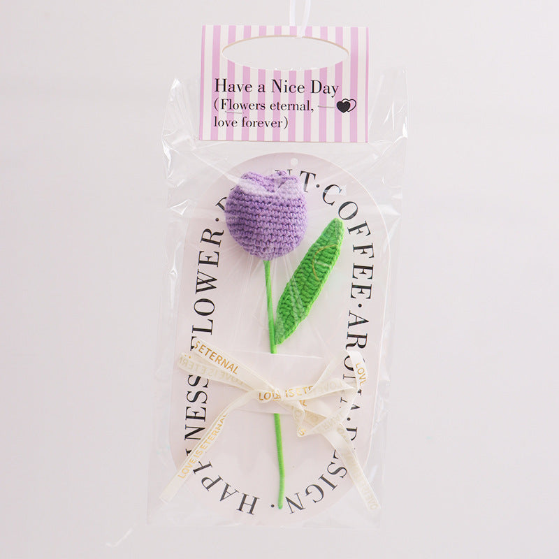 Handmade Chubby Tulip Crochet Flower Decorative Gift