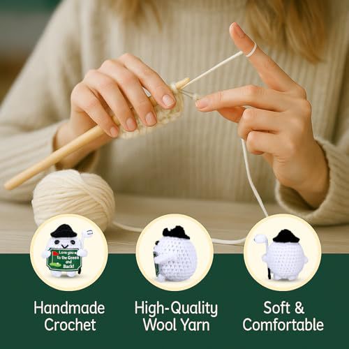 Handmade Crochet Golf Ball Plush Sports Gift Decor