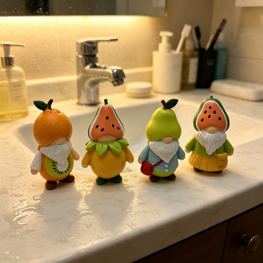 Cute Fruit Gnome Figurines Resin Home Decor Gift