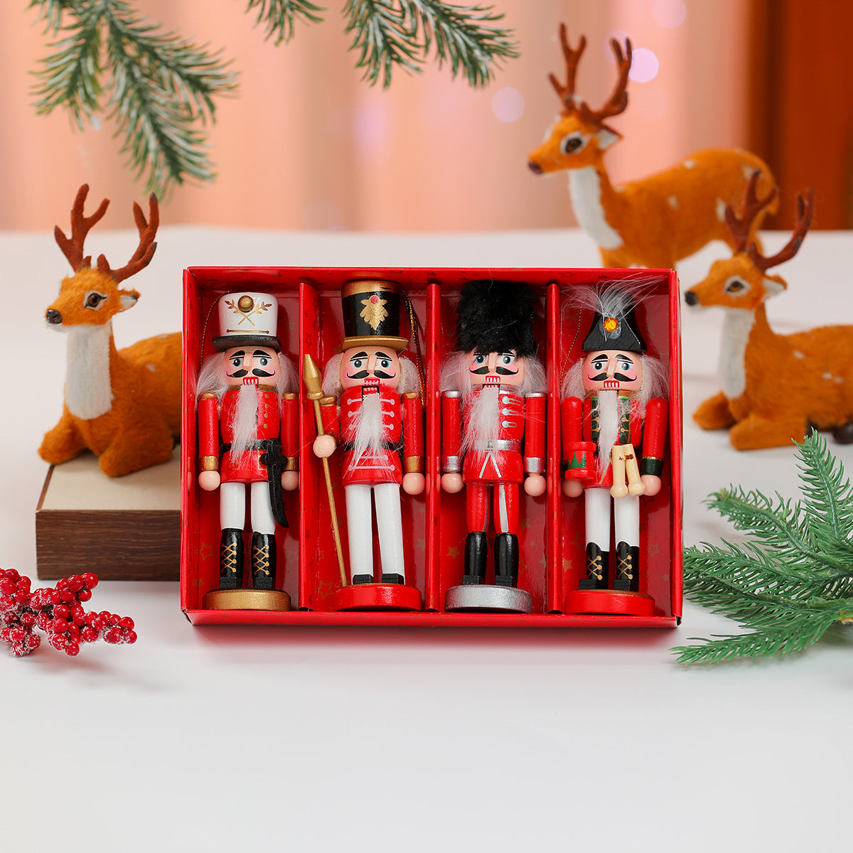 Christmas Nutcracker Wooden Figurine Holiday Table Decor