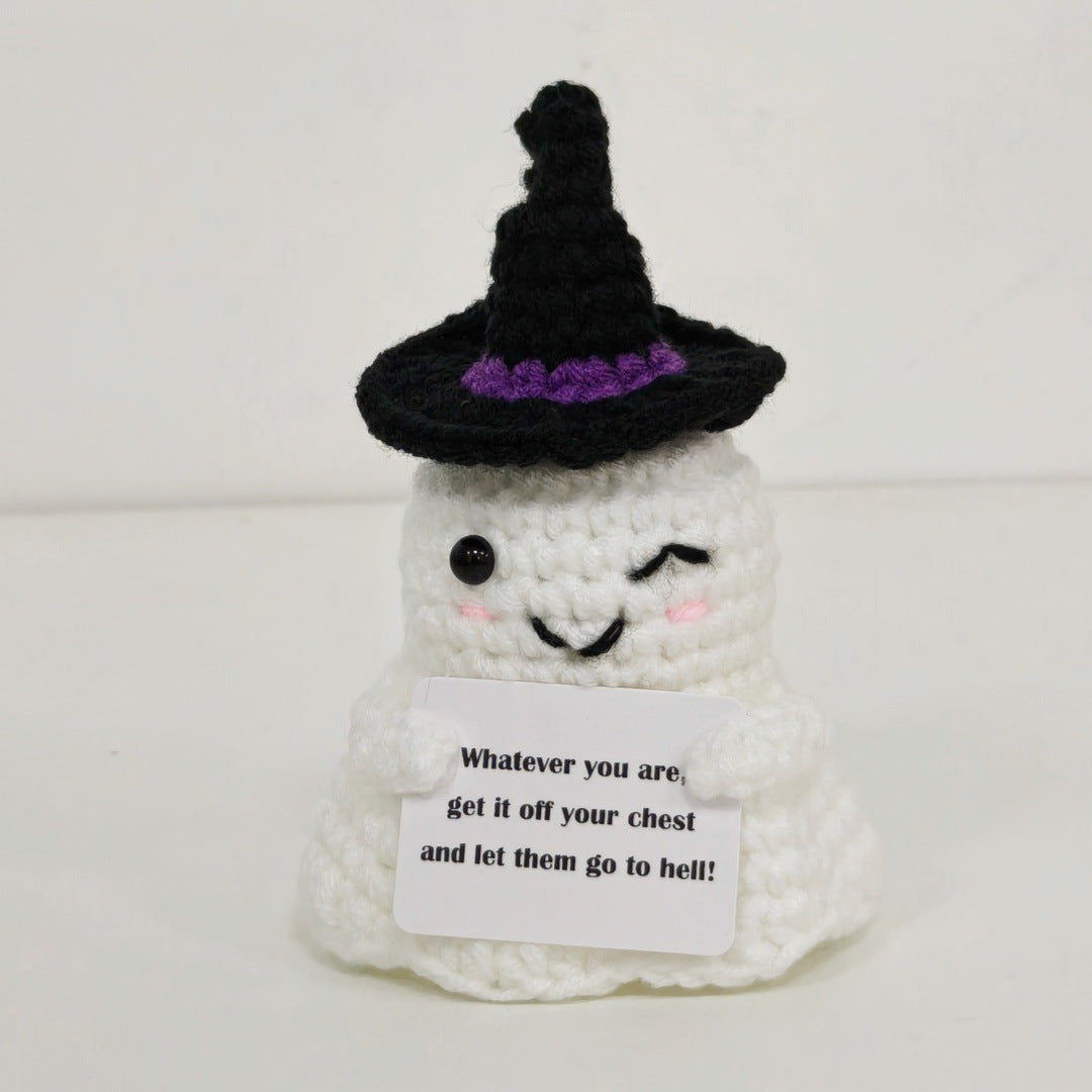 Handmade Crochet Doll Pumpkin Ghost Halloween Plush Decor