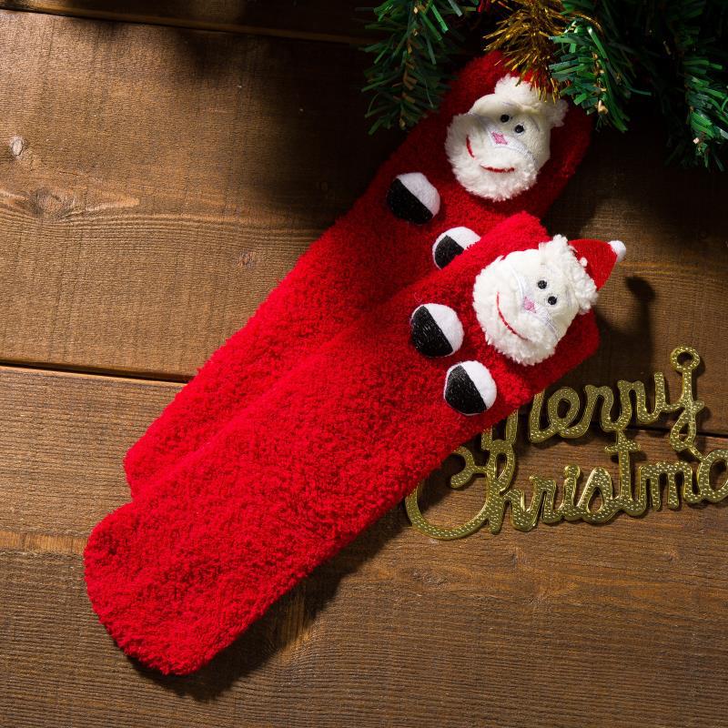 Christmas Coral Fleece Cozy Winter Holiday Socks