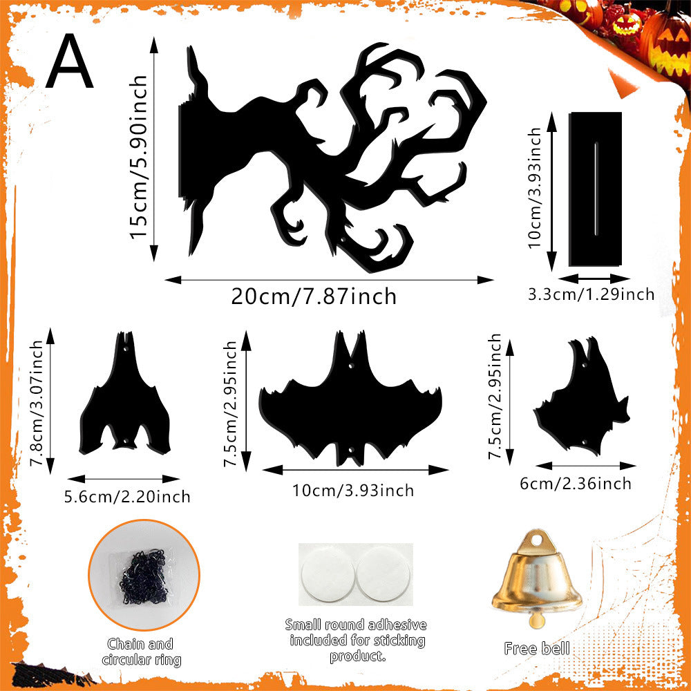 Acrylic Halloween Bat Garland Hanging Wall Decoration