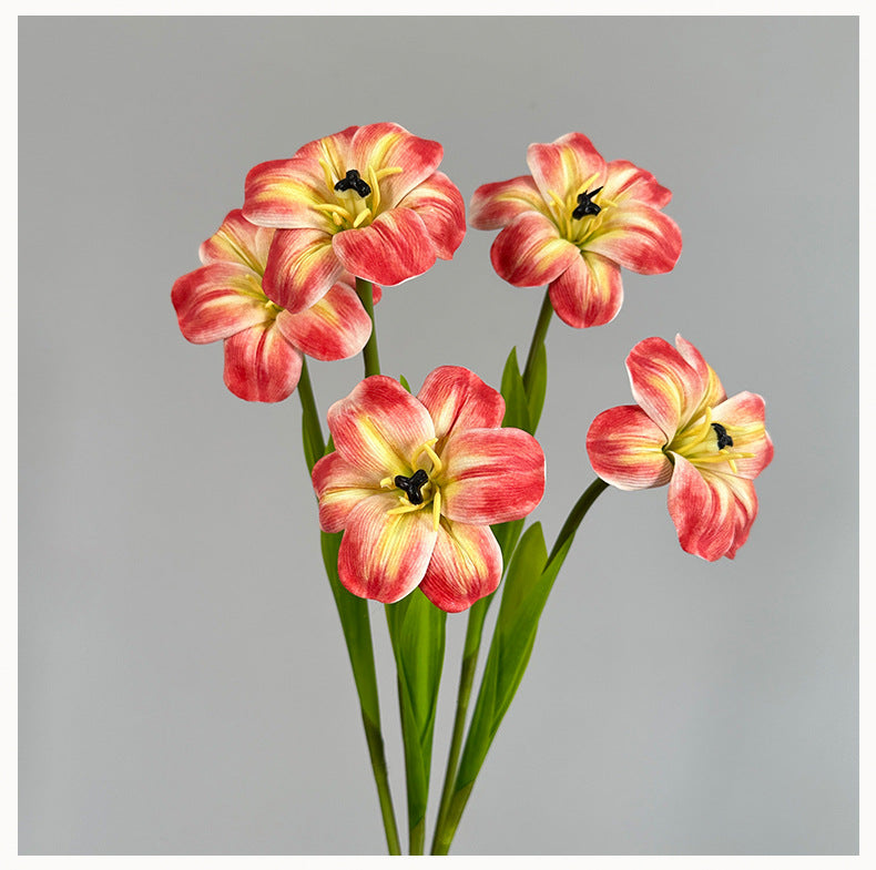PU Faux Tulip Flower Stem Artificial Floral Home Decor