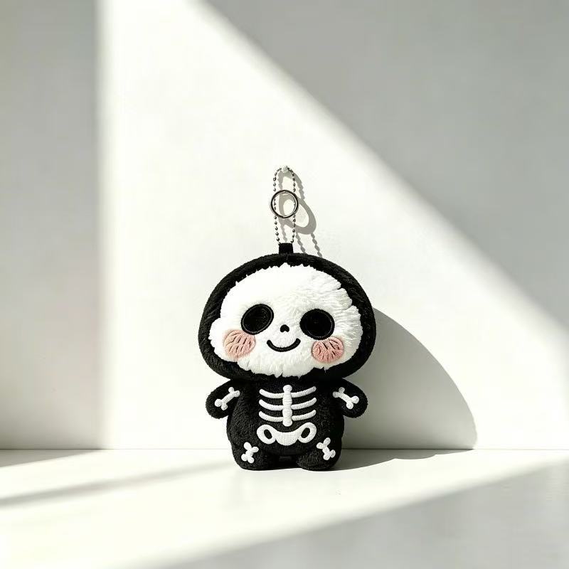 Halloween Skeleton Plush Hanging Bag Charm Keychain