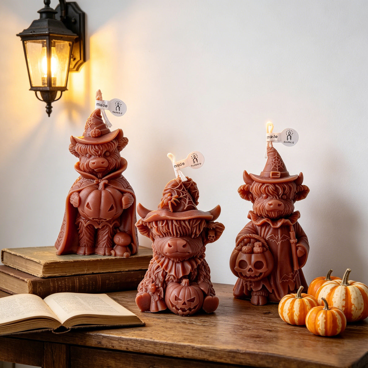 Halloween Pumpkin Witch Cow Candle Fall Holiday Home Decor