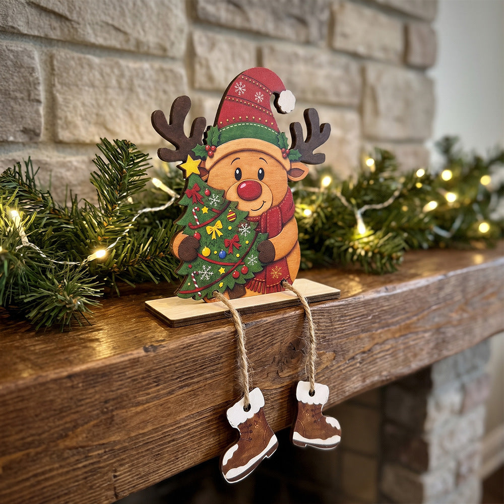 Christmas Gnome Wooden Tabletop Decor With Boots