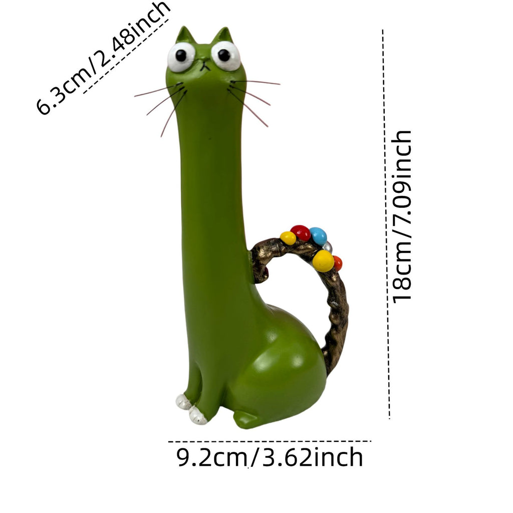 Resin Cat Flower Vase Whimsical Animal Planter Home Decor