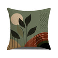 Minimalist Botanical Square Faux Linen Throw Pillow Cover