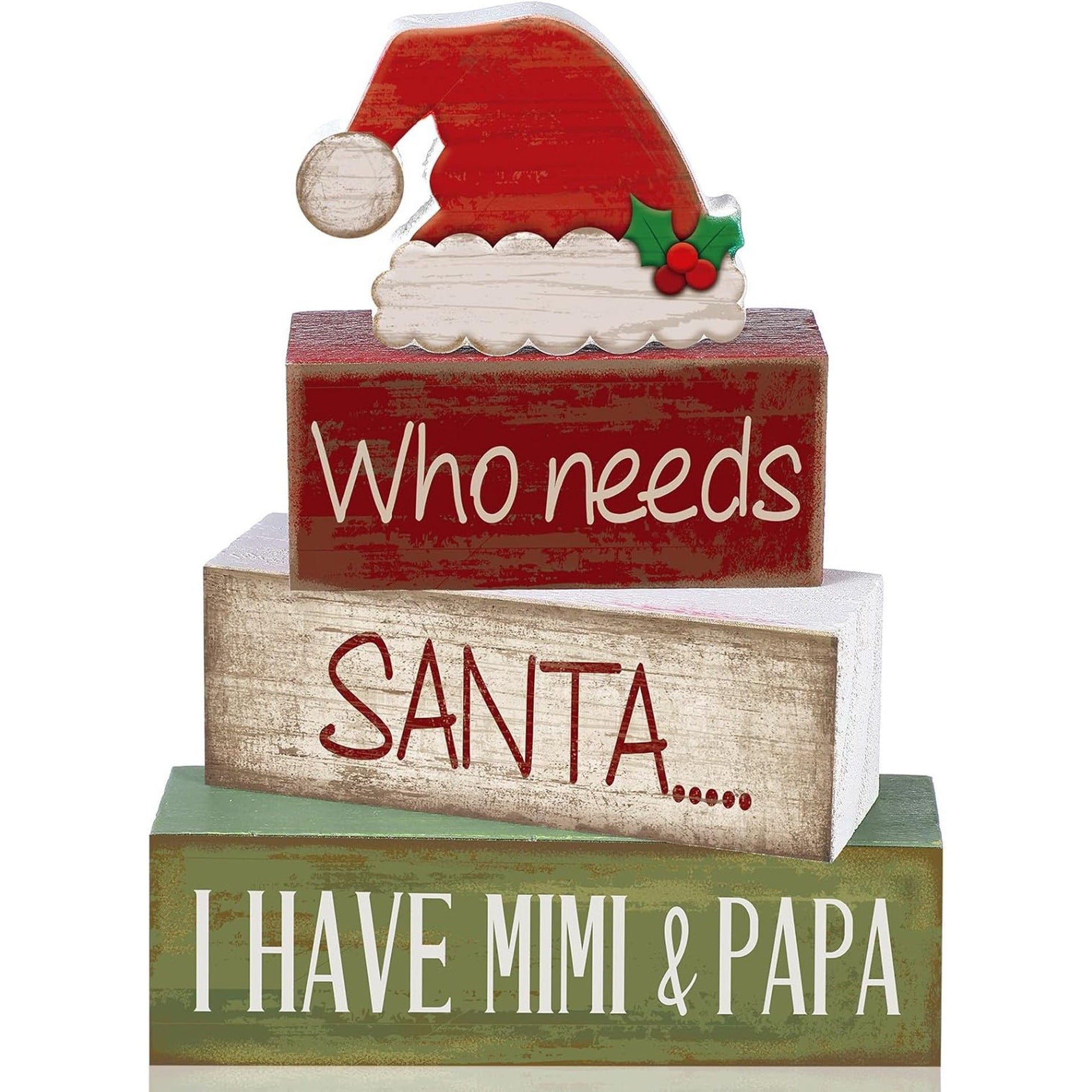 Christmas Tiered Tray Decor PVC Holiday Tabletop Ornament
