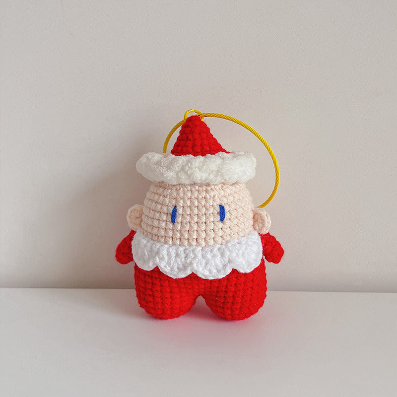 Crochet Santa Claus Keychain Christmas Hanging Ornament