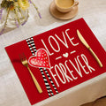 Valentine’s Day Heart Linen Placemats  Table Setting Decor