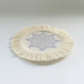 Boho Pattern Round Decorative Drink Coaster Set with Tassels