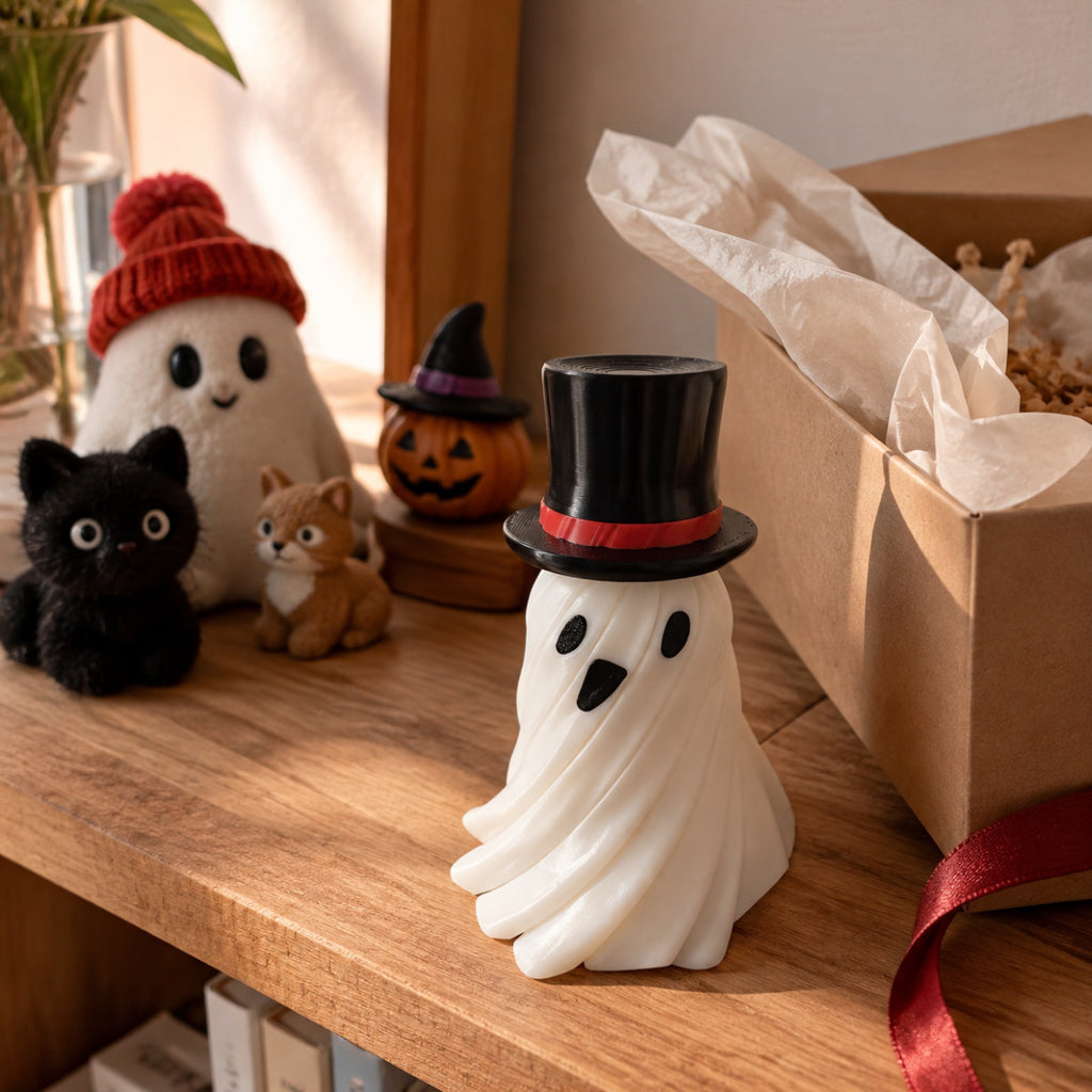 3D Printed Halloween Ghost Fidget Toy Stretchable Desk Decoration