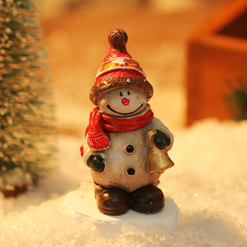 Resin Santa Snowman Christmas Tabletop Figurine Decor