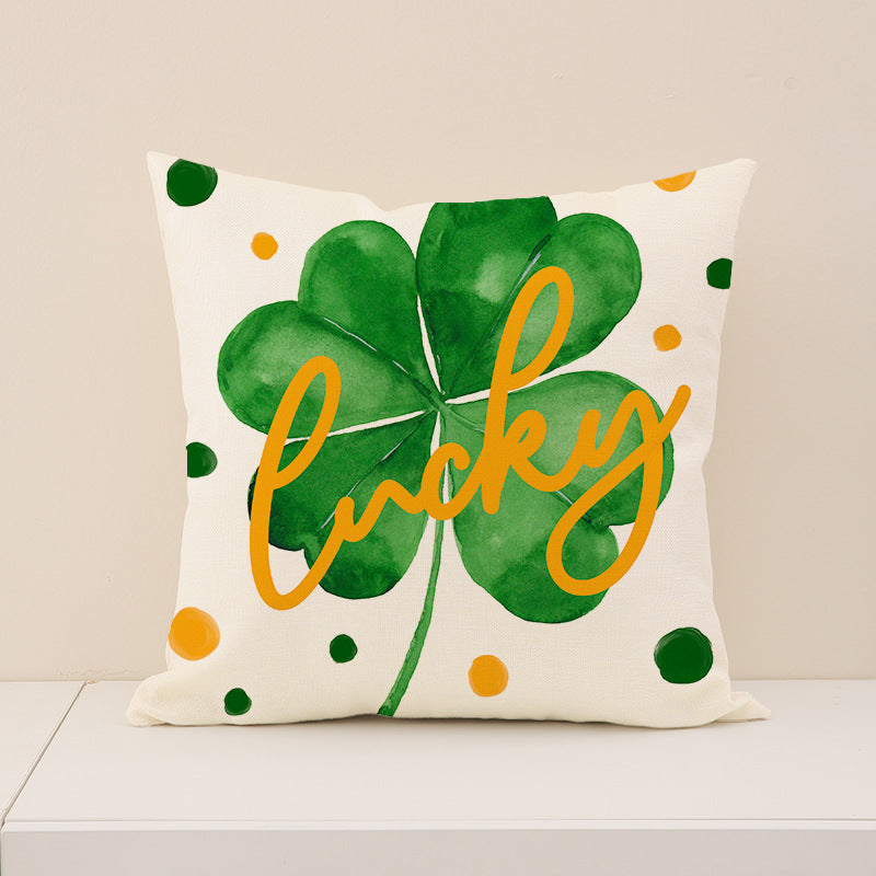 St Patrick’s Day Shamrock Pillow Cover Green Home Decor