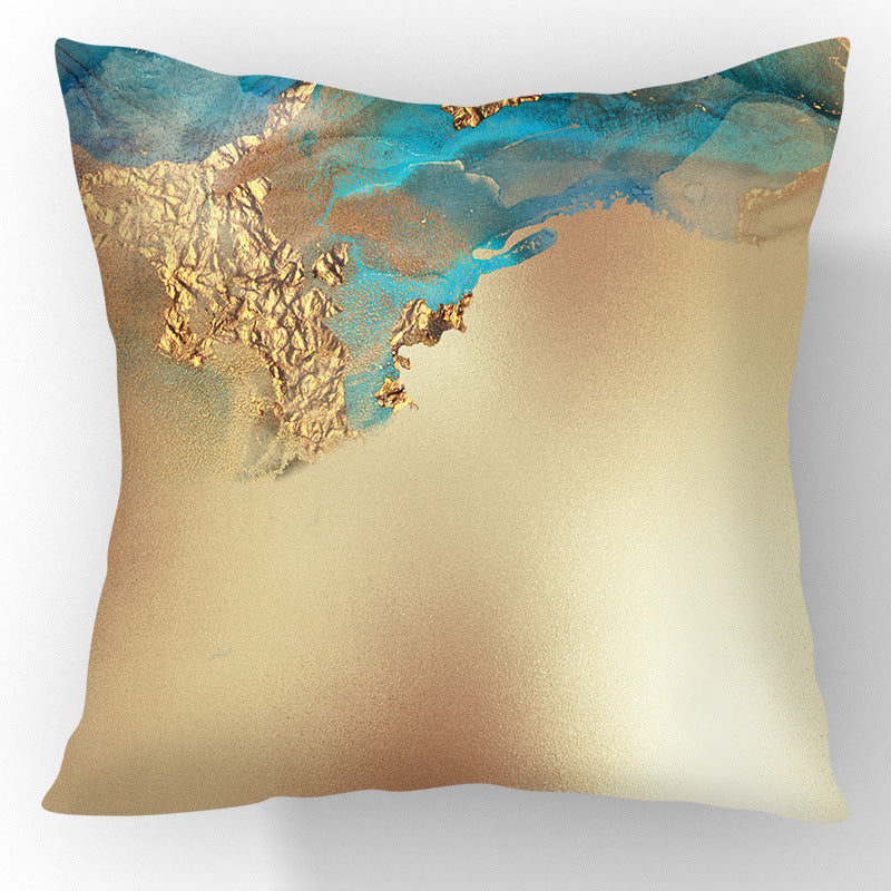 Gold Foil Abstract Marble Cushion Cover Nordic Style