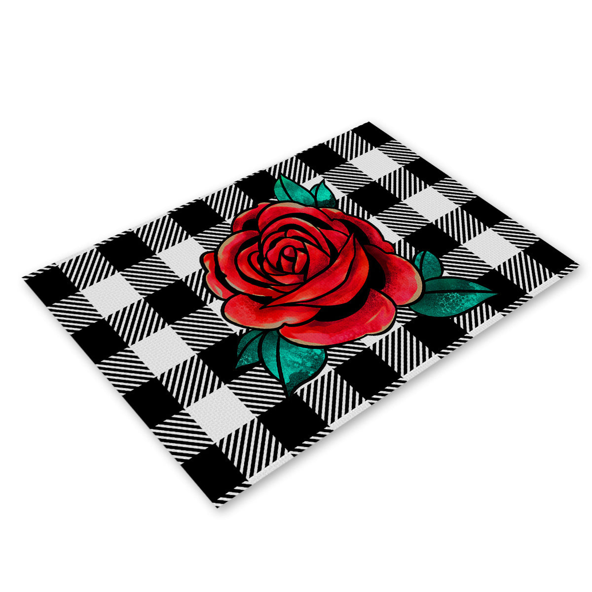 Valentines Day Plaid Linen Placemats Farmhouse Table Decor
