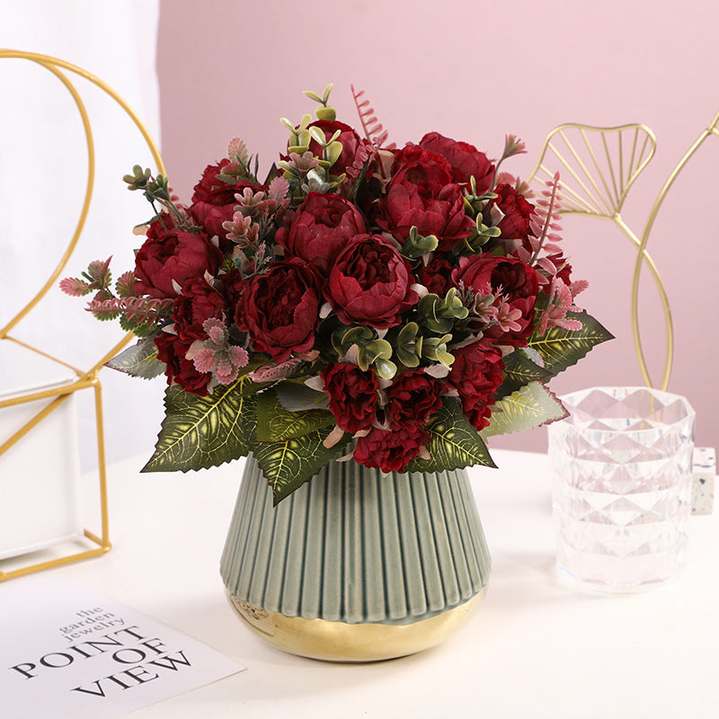 Valentine’s Day Peony Rose Artificial Flower Bouquet Decor
