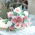 Artificial Rose Peony Bouquet Silk Flower Arrangement Decor